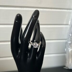 Silver-Tone White Crystal Solitaire Ring - Classic Sparkle
